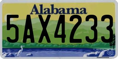 AL license plate 5AX4233