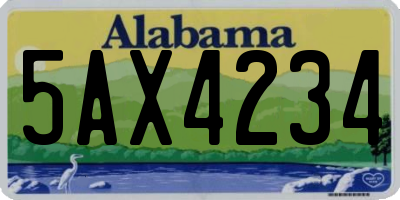 AL license plate 5AX4234