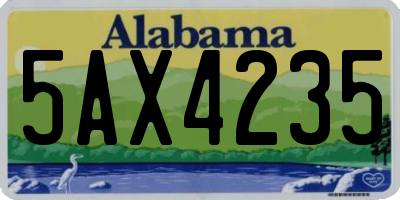 AL license plate 5AX4235