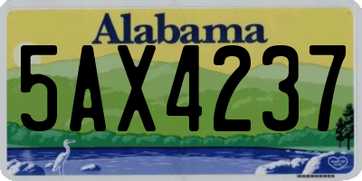 AL license plate 5AX4237