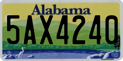 AL license plate 5AX4240
