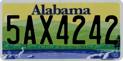 AL license plate 5AX4242