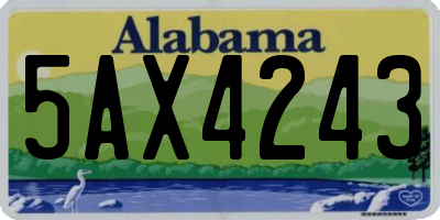 AL license plate 5AX4243