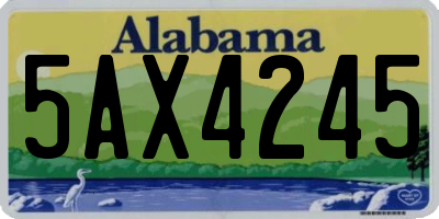 AL license plate 5AX4245