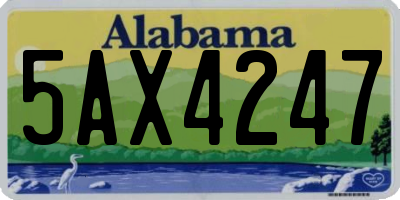 AL license plate 5AX4247