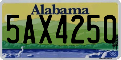 AL license plate 5AX4250