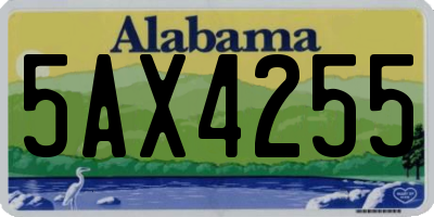 AL license plate 5AX4255