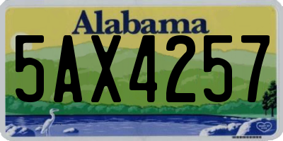 AL license plate 5AX4257