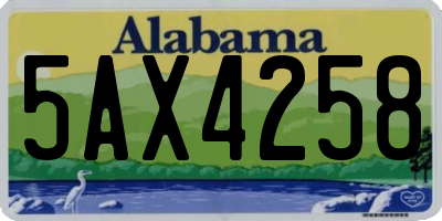 AL license plate 5AX4258
