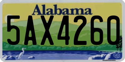 AL license plate 5AX4260