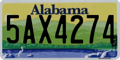 AL license plate 5AX4274