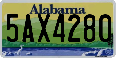AL license plate 5AX4280