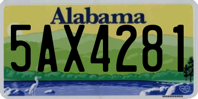 AL license plate 5AX4281