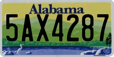 AL license plate 5AX4287