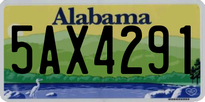 AL license plate 5AX4291