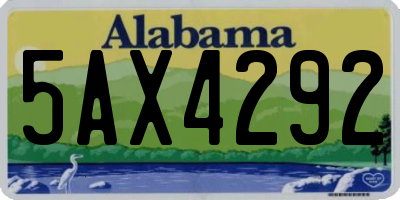 AL license plate 5AX4292