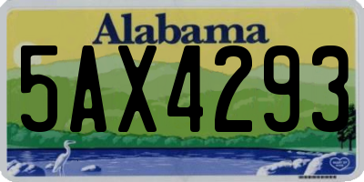 AL license plate 5AX4293