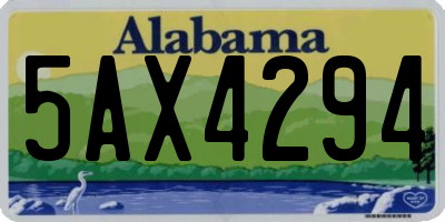 AL license plate 5AX4294