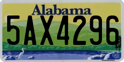 AL license plate 5AX4296