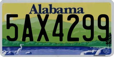 AL license plate 5AX4299