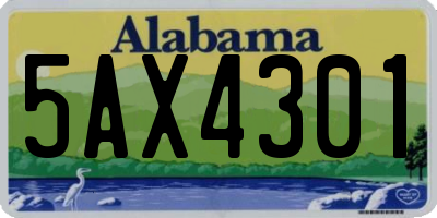 AL license plate 5AX4301