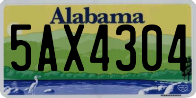 AL license plate 5AX4304