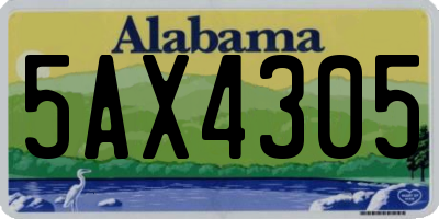 AL license plate 5AX4305