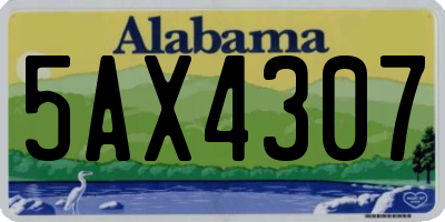 AL license plate 5AX4307