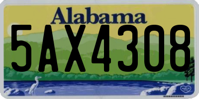 AL license plate 5AX4308