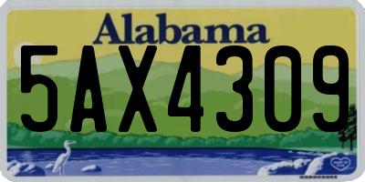 AL license plate 5AX4309