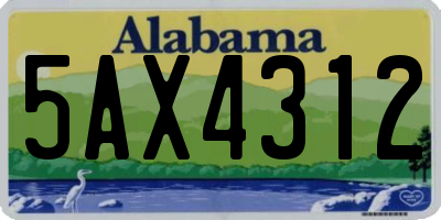 AL license plate 5AX4312