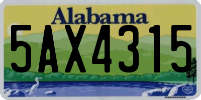 AL license plate 5AX4315