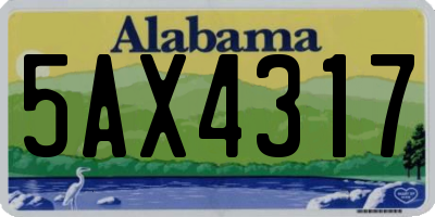 AL license plate 5AX4317