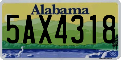 AL license plate 5AX4318