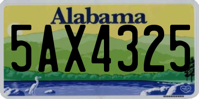 AL license plate 5AX4325