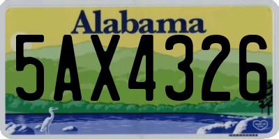 AL license plate 5AX4326
