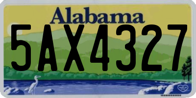 AL license plate 5AX4327