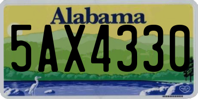 AL license plate 5AX4330