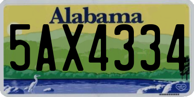 AL license plate 5AX4334
