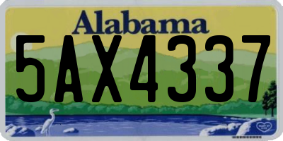 AL license plate 5AX4337