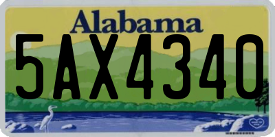 AL license plate 5AX4340