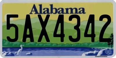 AL license plate 5AX4342