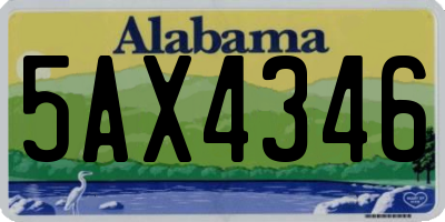 AL license plate 5AX4346