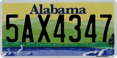 AL license plate 5AX4347