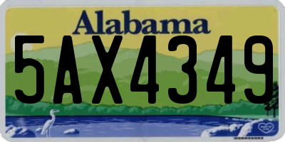 AL license plate 5AX4349