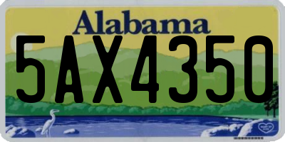 AL license plate 5AX4350