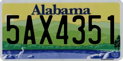 AL license plate 5AX4351