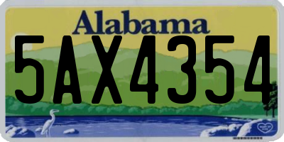 AL license plate 5AX4354