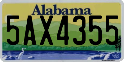 AL license plate 5AX4355