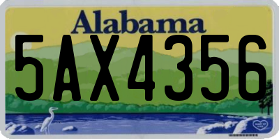 AL license plate 5AX4356